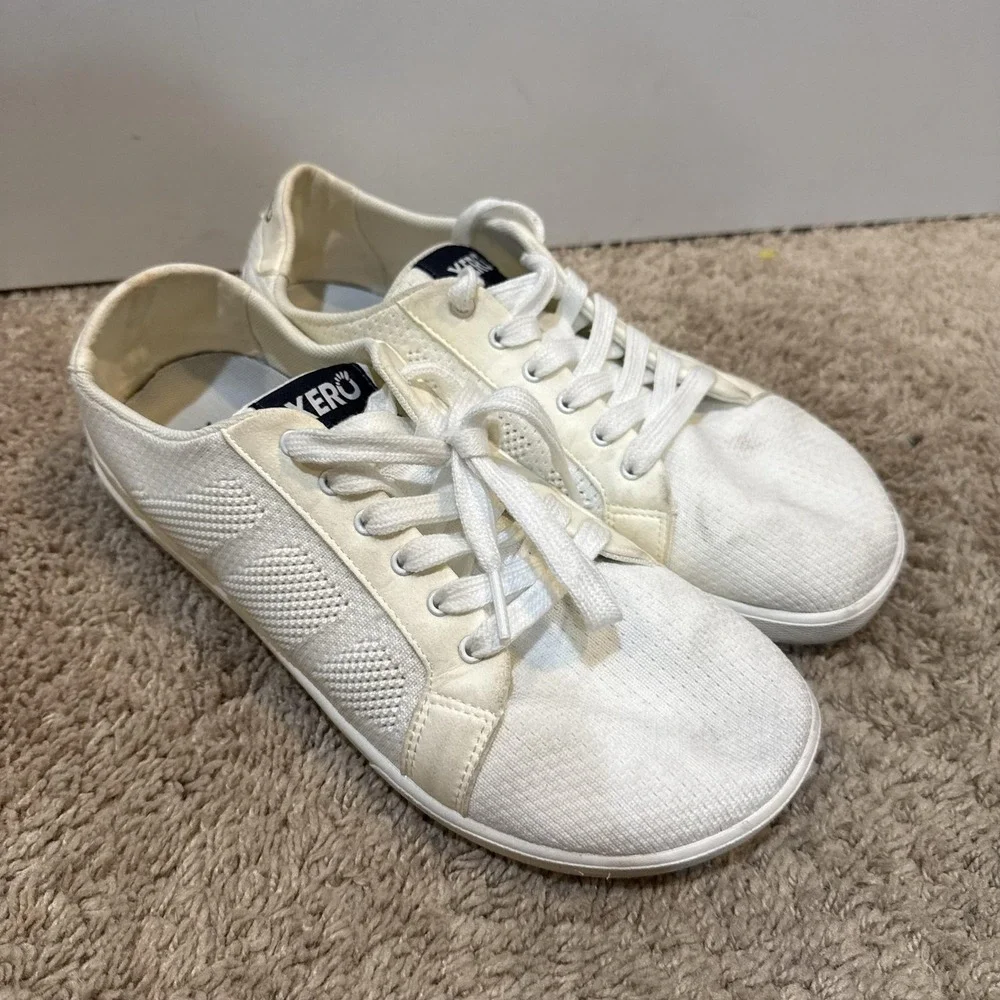 Xero Shoes Mens Size 9.5 White Canvas Dillon Lace Up Casual Sneakers Lightweight